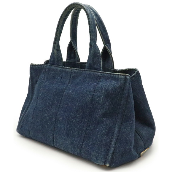 Prada Bag Canapa Canvas Avio Tote Blue - Picture 1 of 9